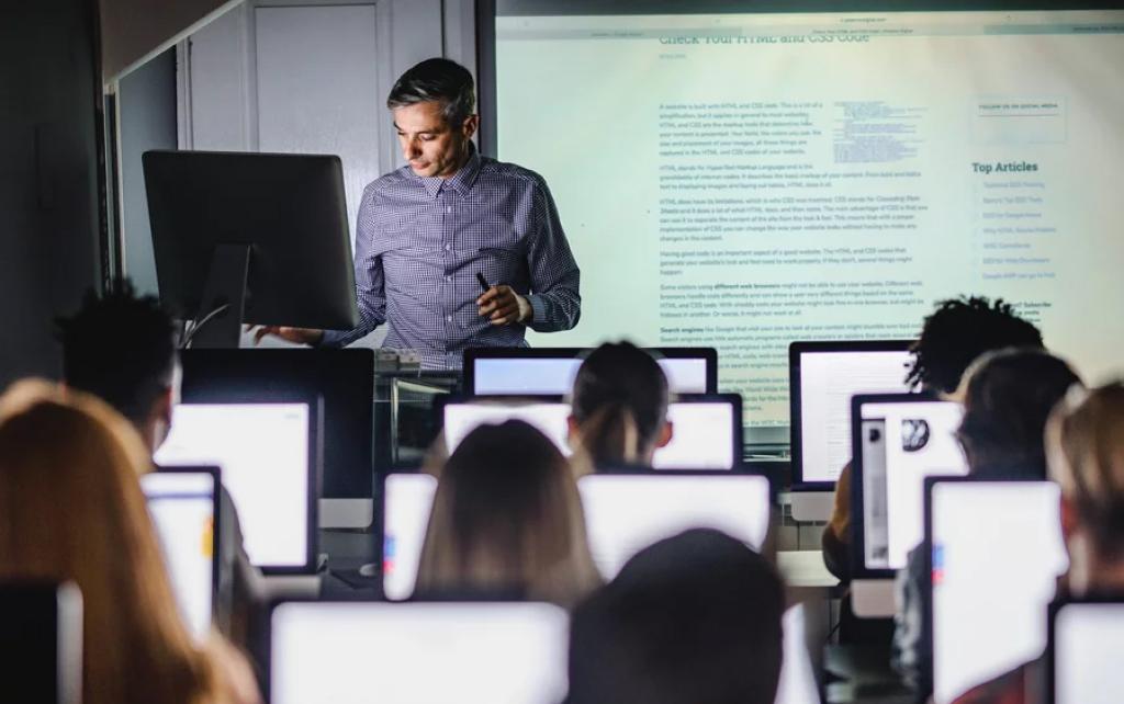 Education professor teaching class